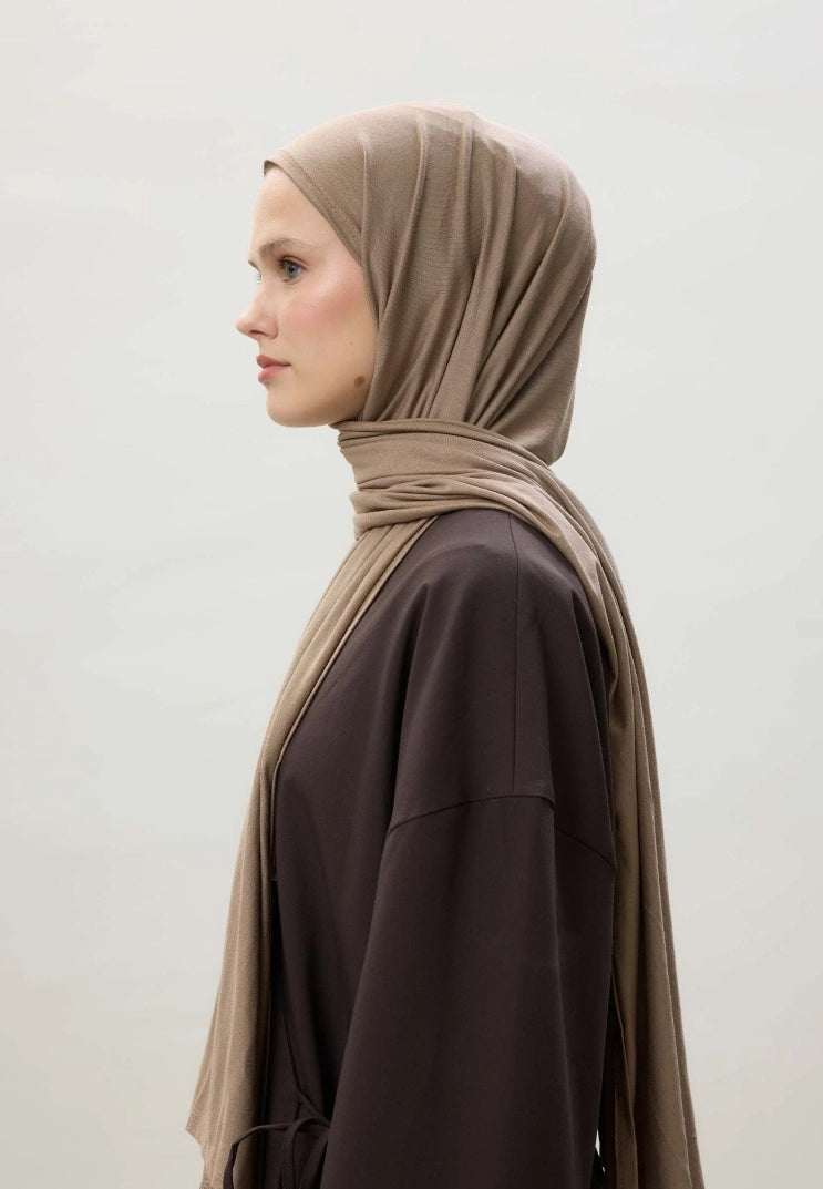 Jersey Cotton Hijab-Dark Mink