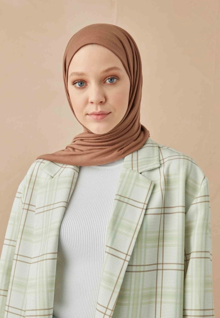 Jersey Cotton Hijab-Hazelnut Shell
