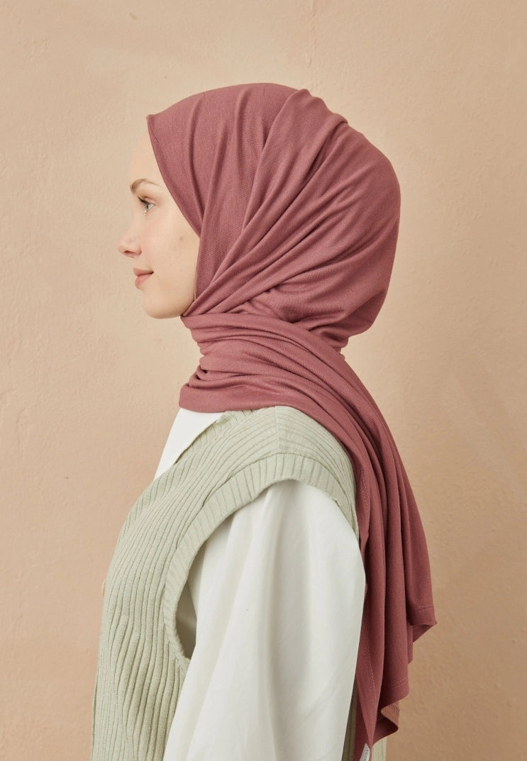 Jersey Cotton Hijab-Rose Pink