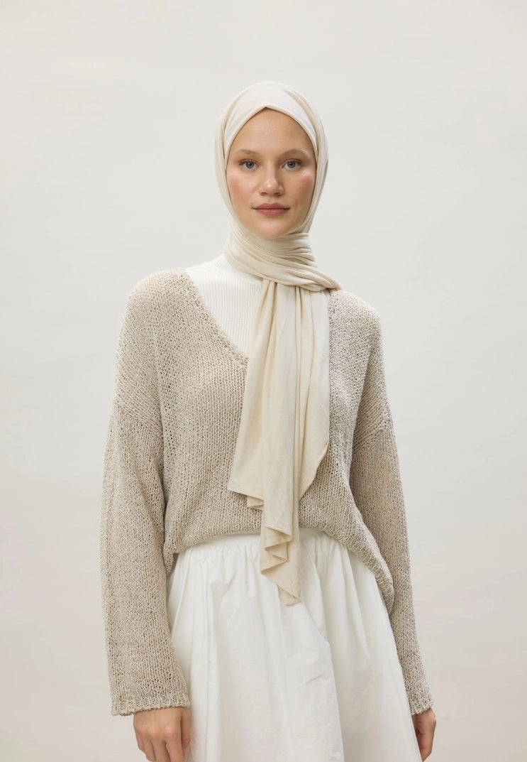 Jersey Cotton Hijab-Pearl