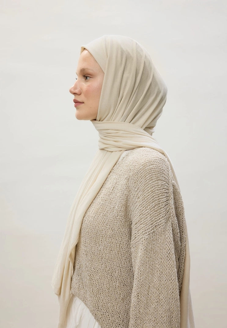 Jersey Cotton Hijab-Pearl