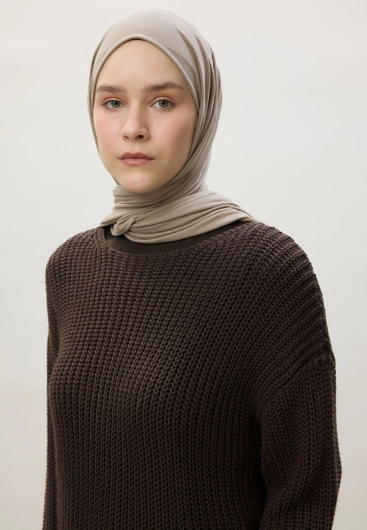Jersey Cotton Hijab-Pebble