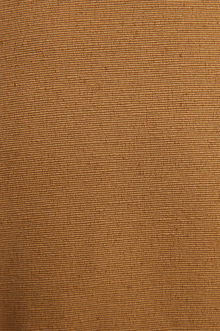 LINEN TEXTURED SKIRT WITH BELT - TAN