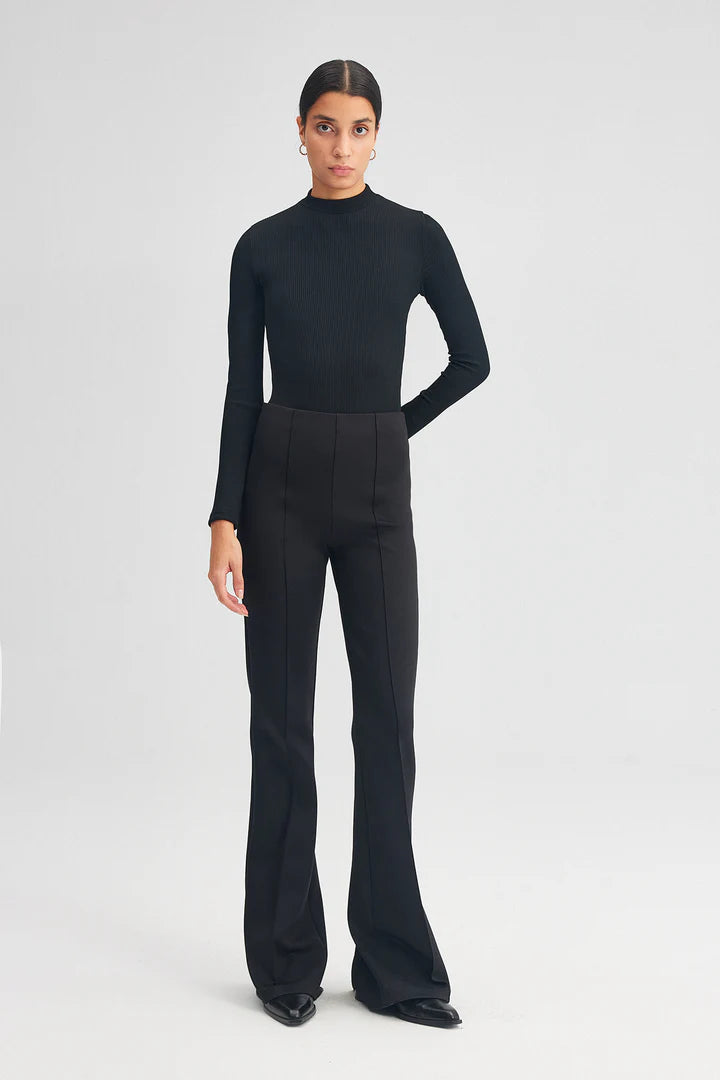 RIBBED BODY WITH NECKBAND - Black