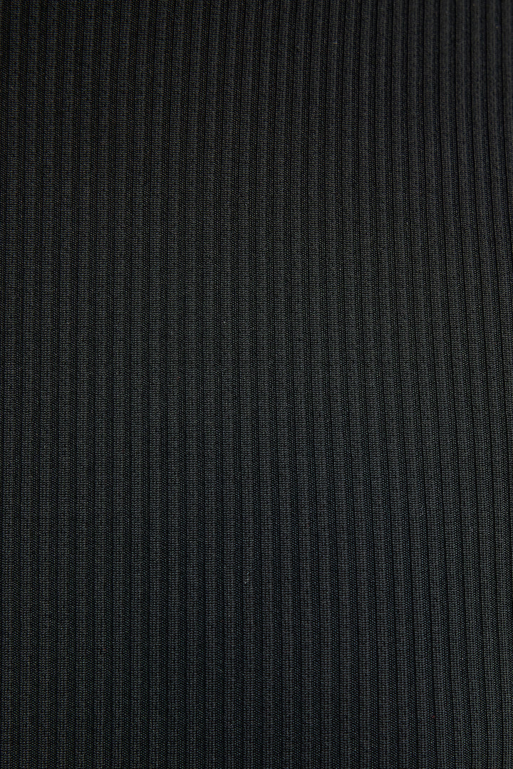 RIBBED BODY WITH NECKBAND - Black
