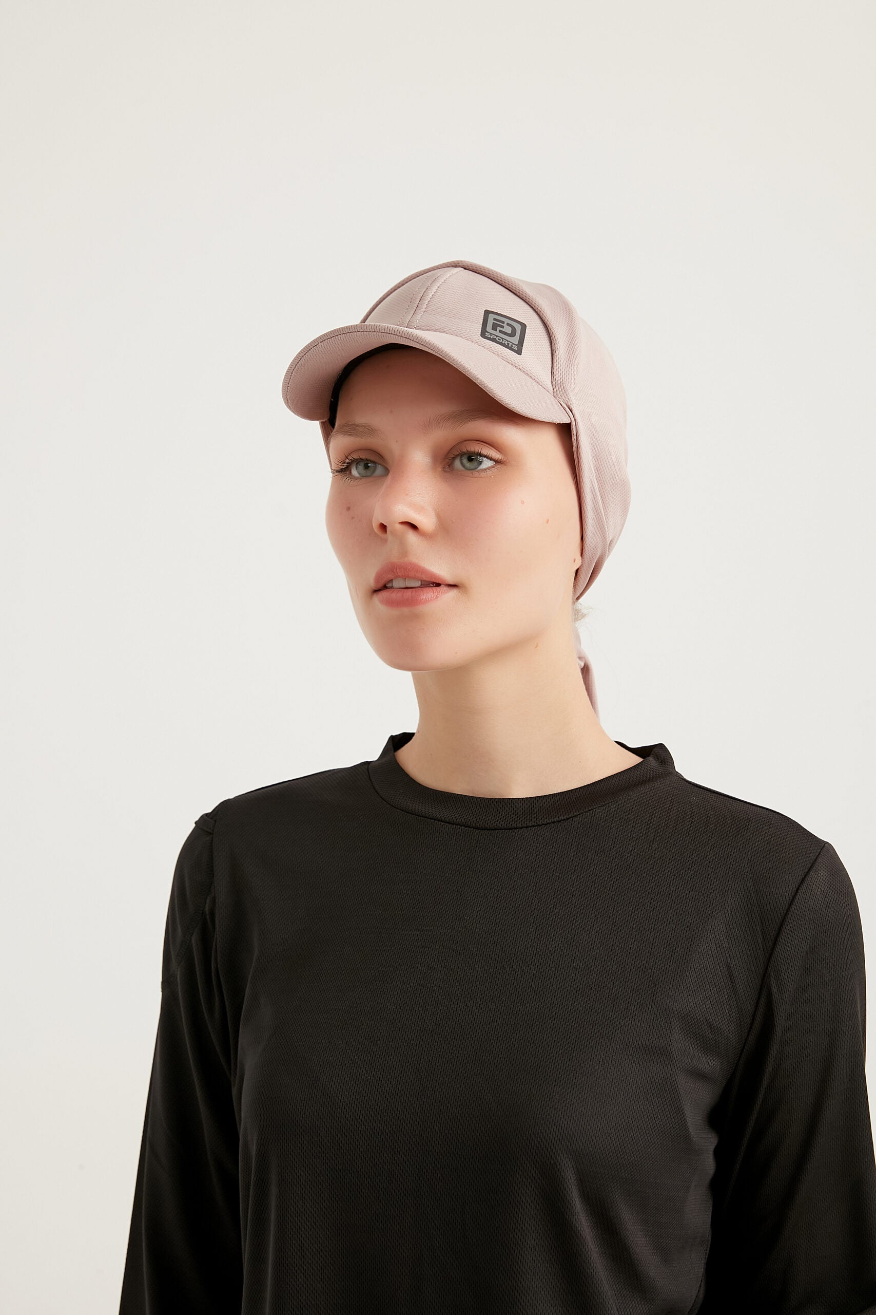 STYLE-HIJAB Capped Sports Shawl – Powder Pink