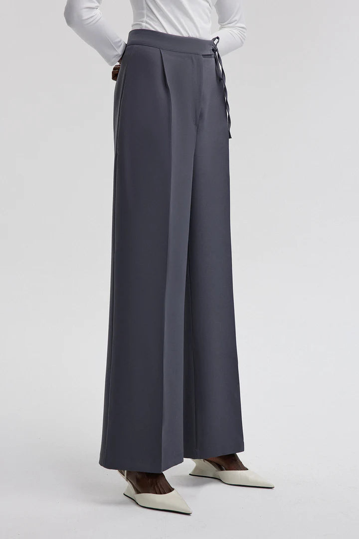 WIDE LEG TROUSERS WITH WAIST TIE