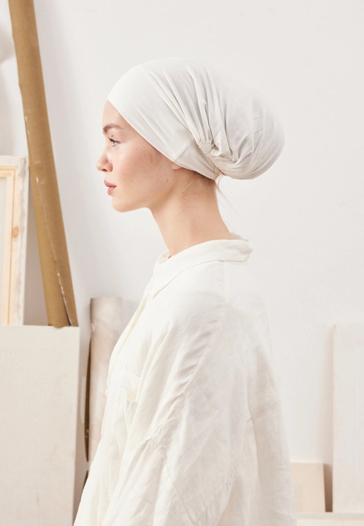 WIDE VOLUME PRACTICAL BONNET - CREAM