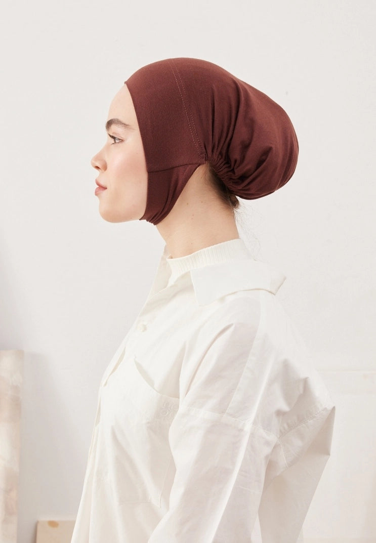 WIDE VOLUME PRACTICAL BONNET - LIGHT BROWN