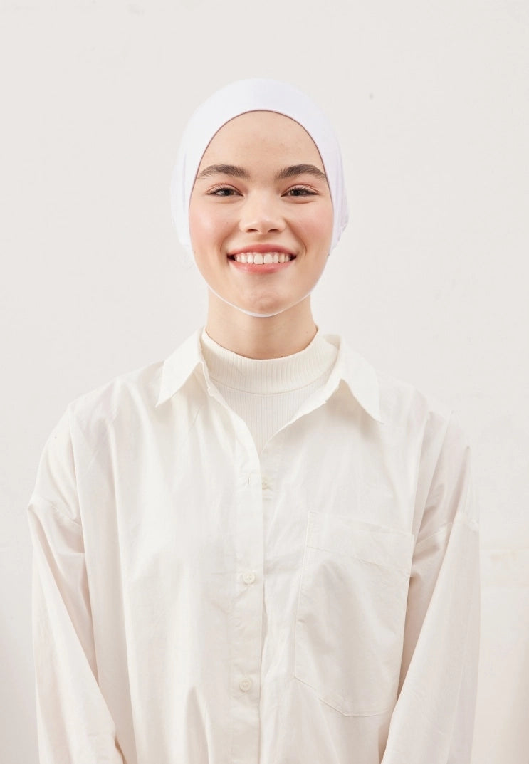 WIDE VOLUME PRACTICAL BONNET - WHITE