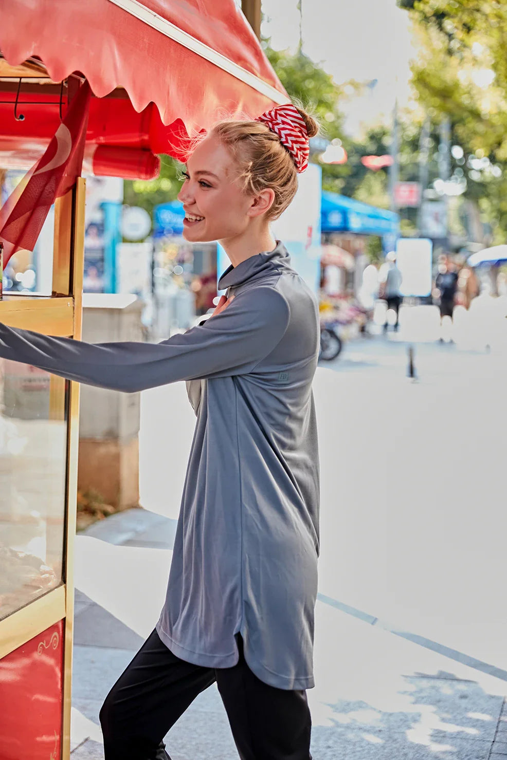 GYM-FIT High Neck Quick Dry Top – Anthracite