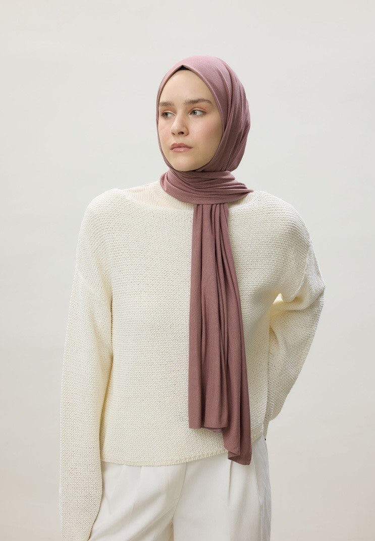 Jersey Cotton Hijab- Dusty Rose