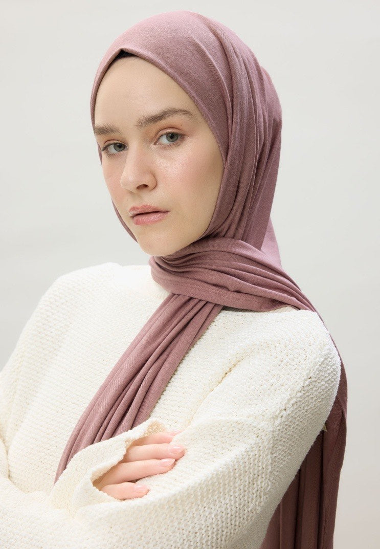 Jersey Cotton Hijab- Dusty Rose