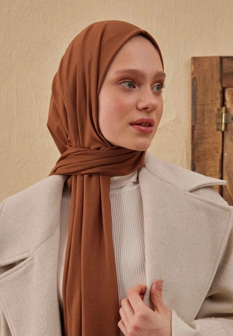 Jersey Cotton Hijab-Bronze