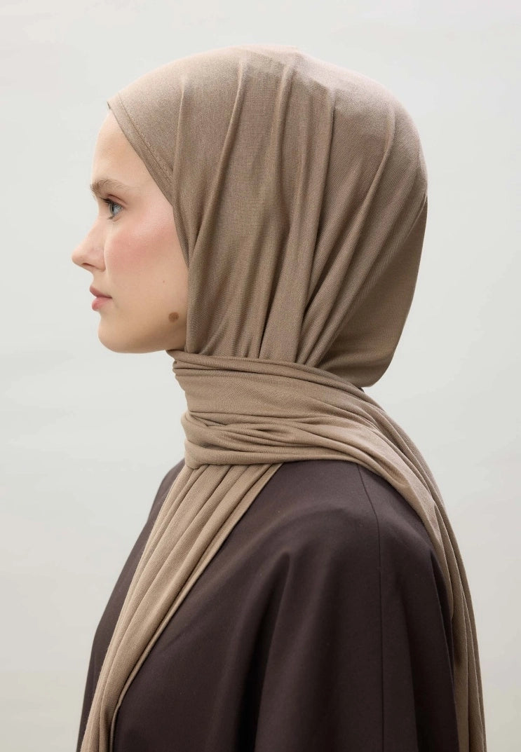 Jersey Cotton Hijab-Dark Mink