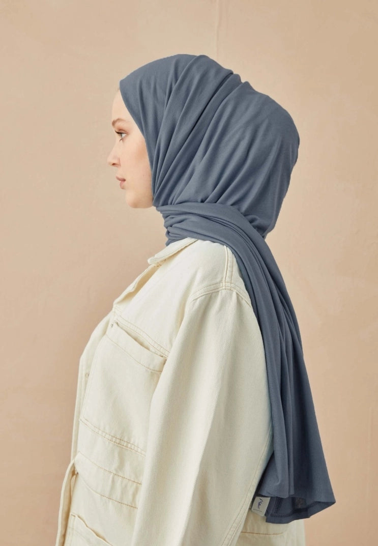 Jersey Cotton Hijab-Indigo