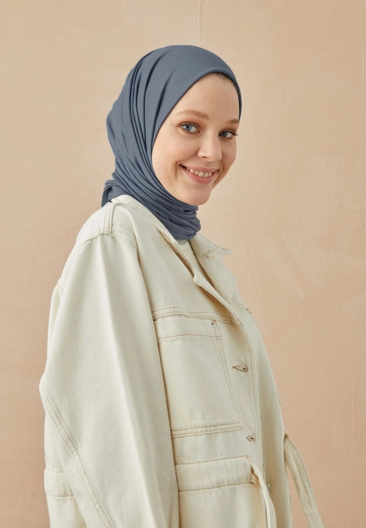 Jersey Cotton Hijab-Indigo