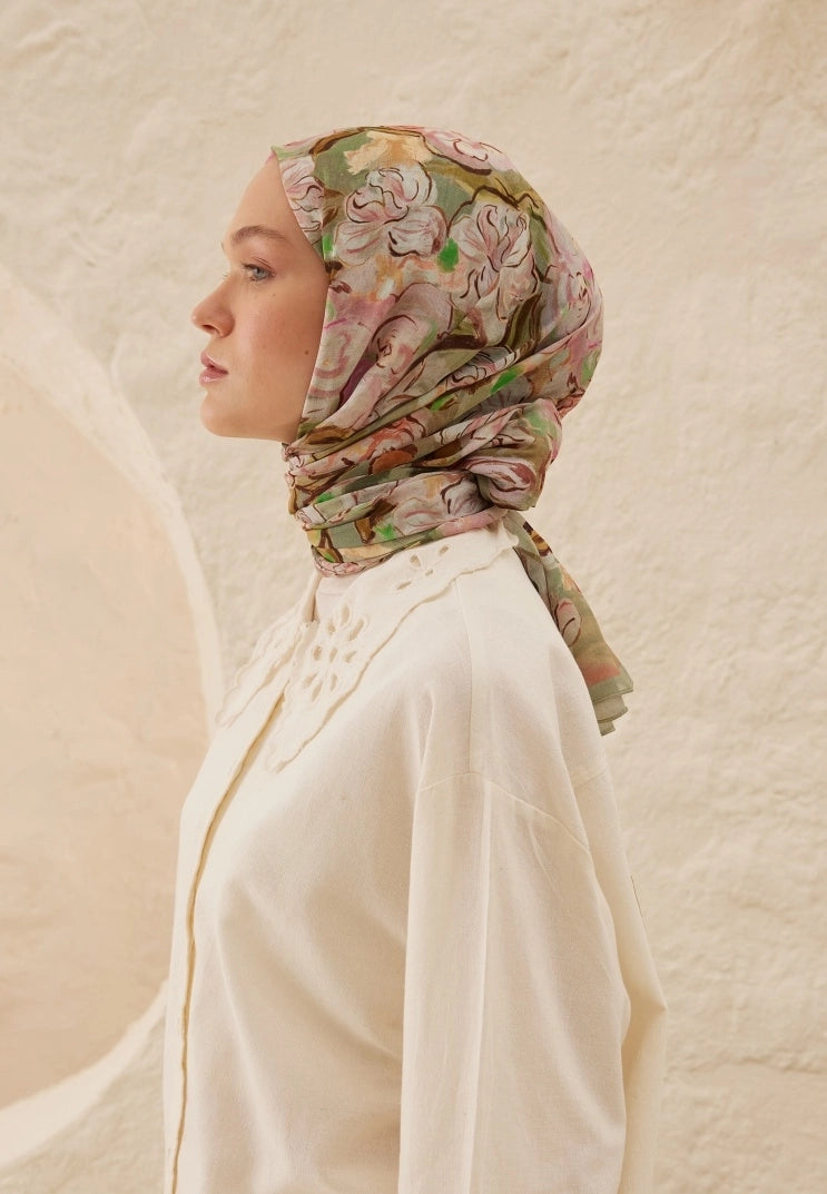 LINDA PATTERN RAMI MODAL HIJAB - ROSE PINK