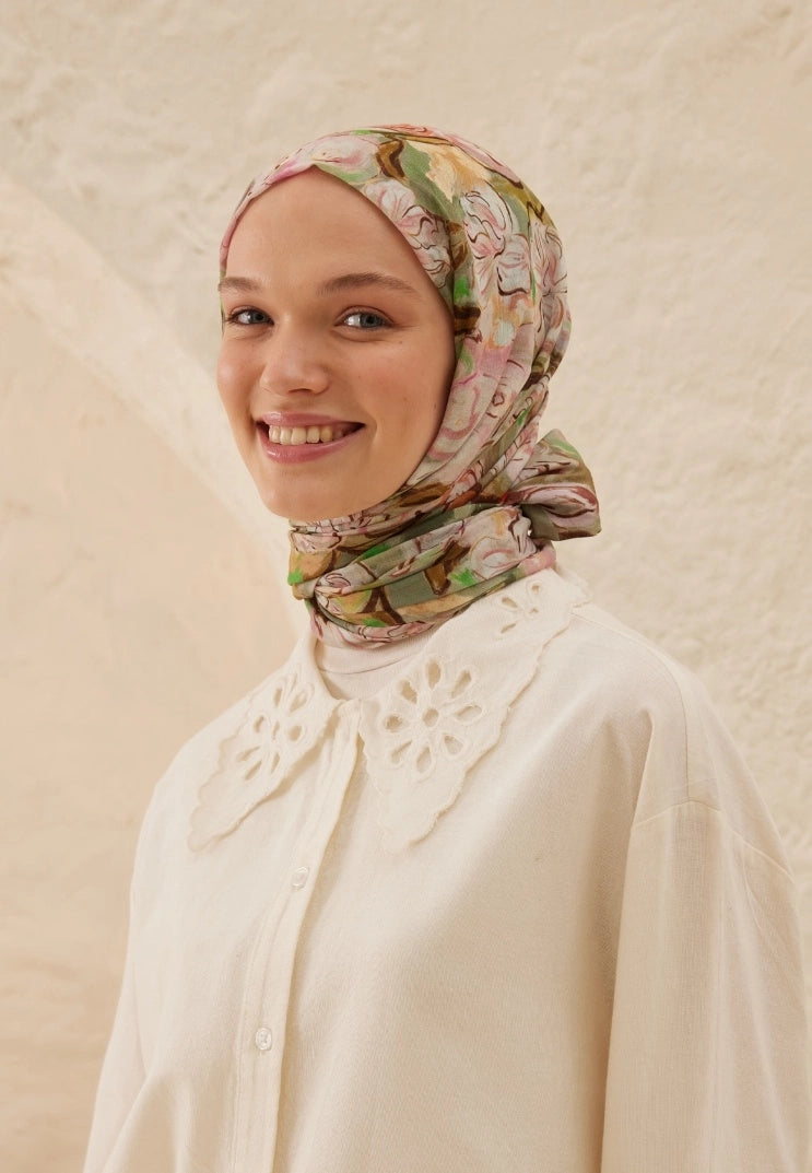 LINDA PATTERN RAMI MODAL HIJAB - ROSE PINK