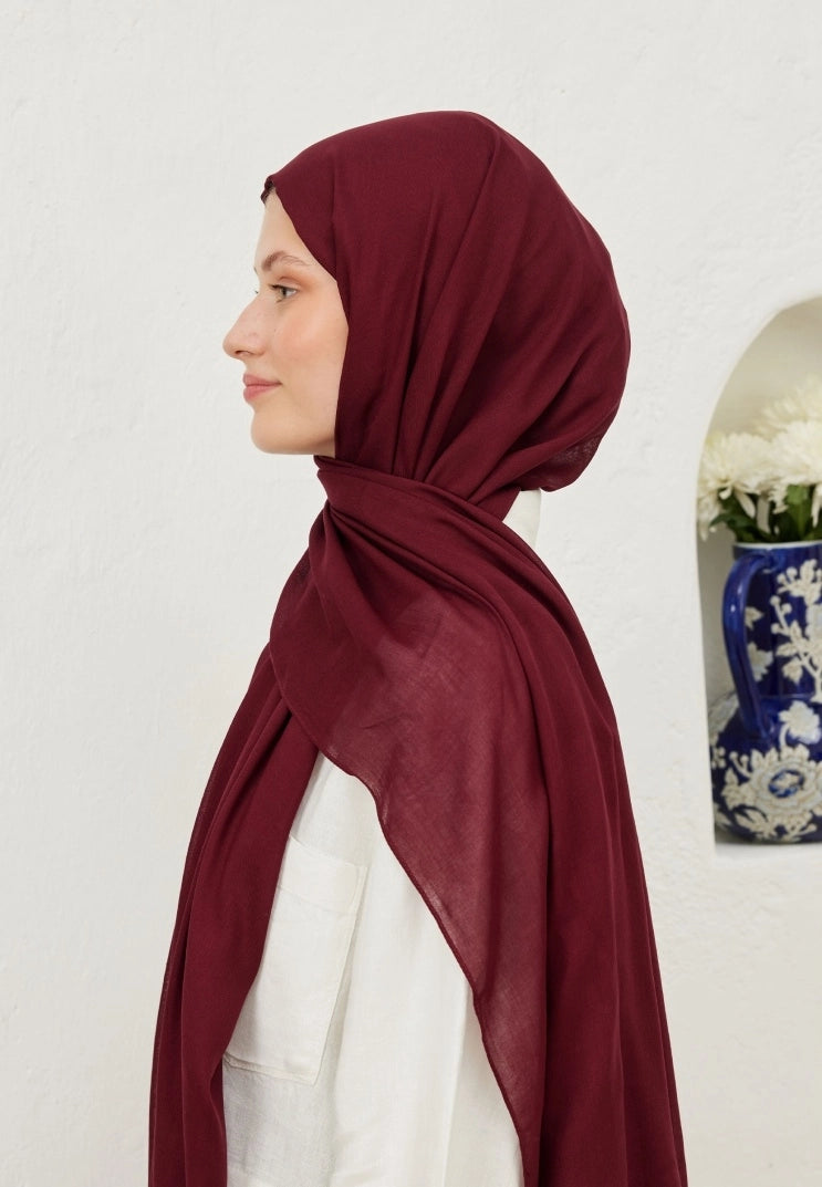 Rami Hijab Dark Claret Red