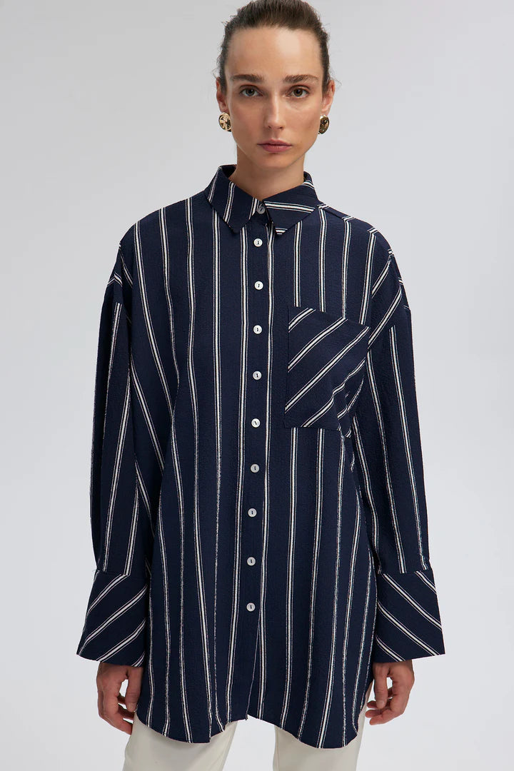 STRIPED SEERSUCKER SHIRT