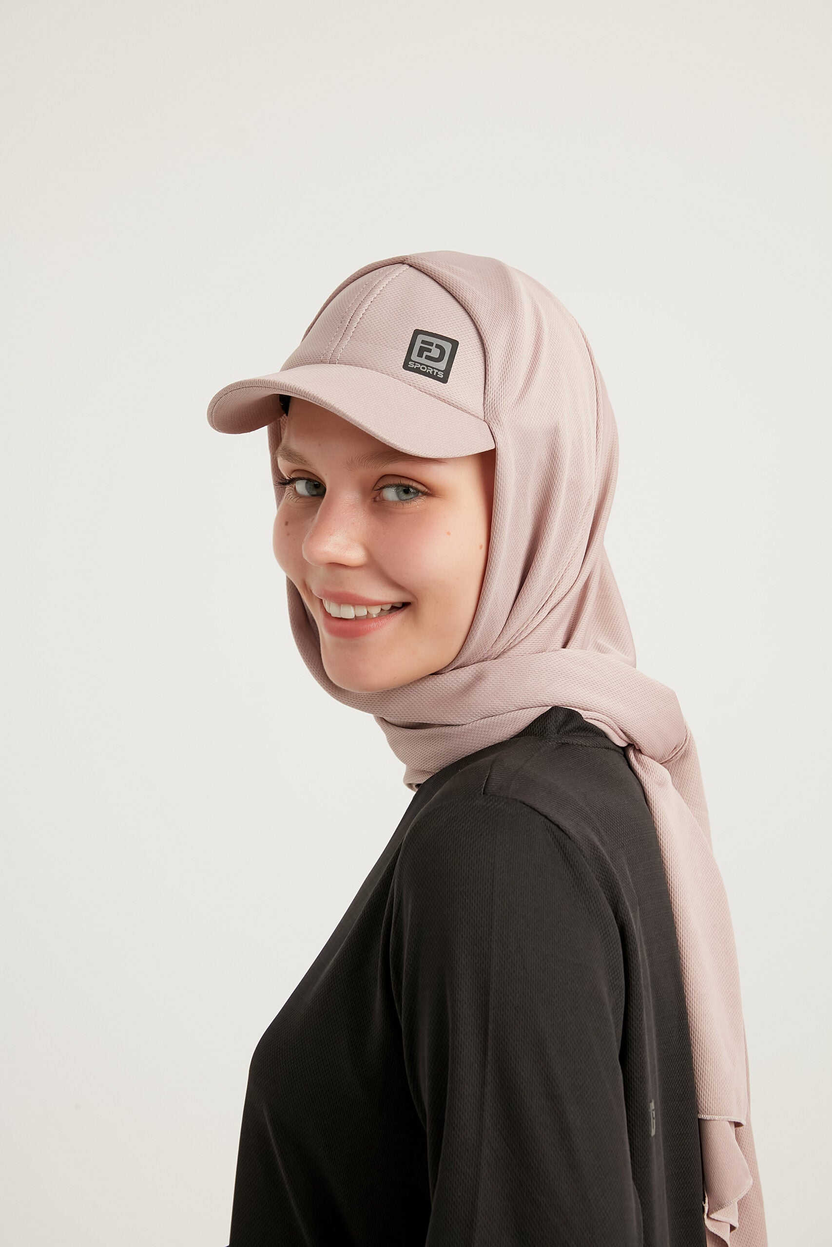 STYLE-HIJAB Capped Sports Shawl – Powder Pink