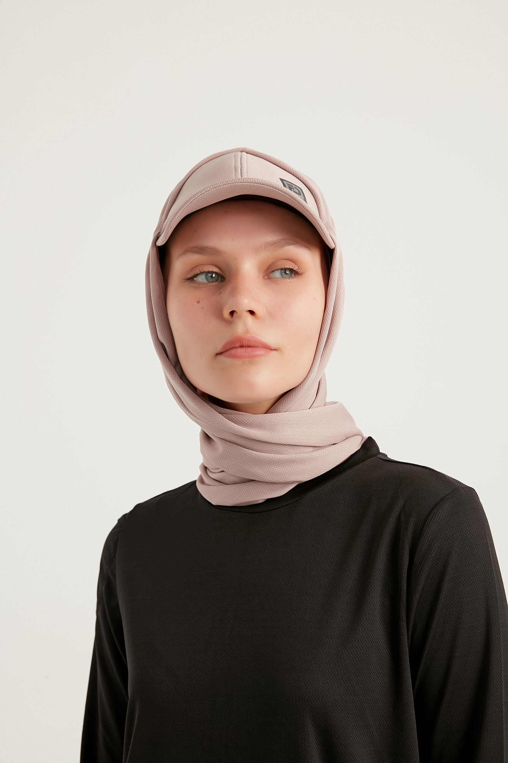 STYLE-HIJAB Capped Sports Shawl – Powder Pink