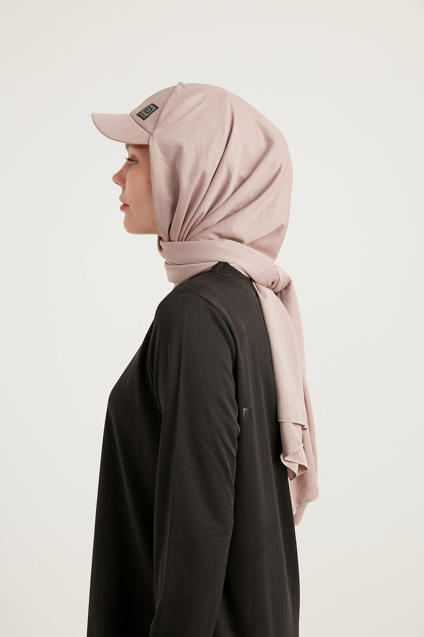 STYLE-HIJAB Capped Sports Shawl – Powder Pink