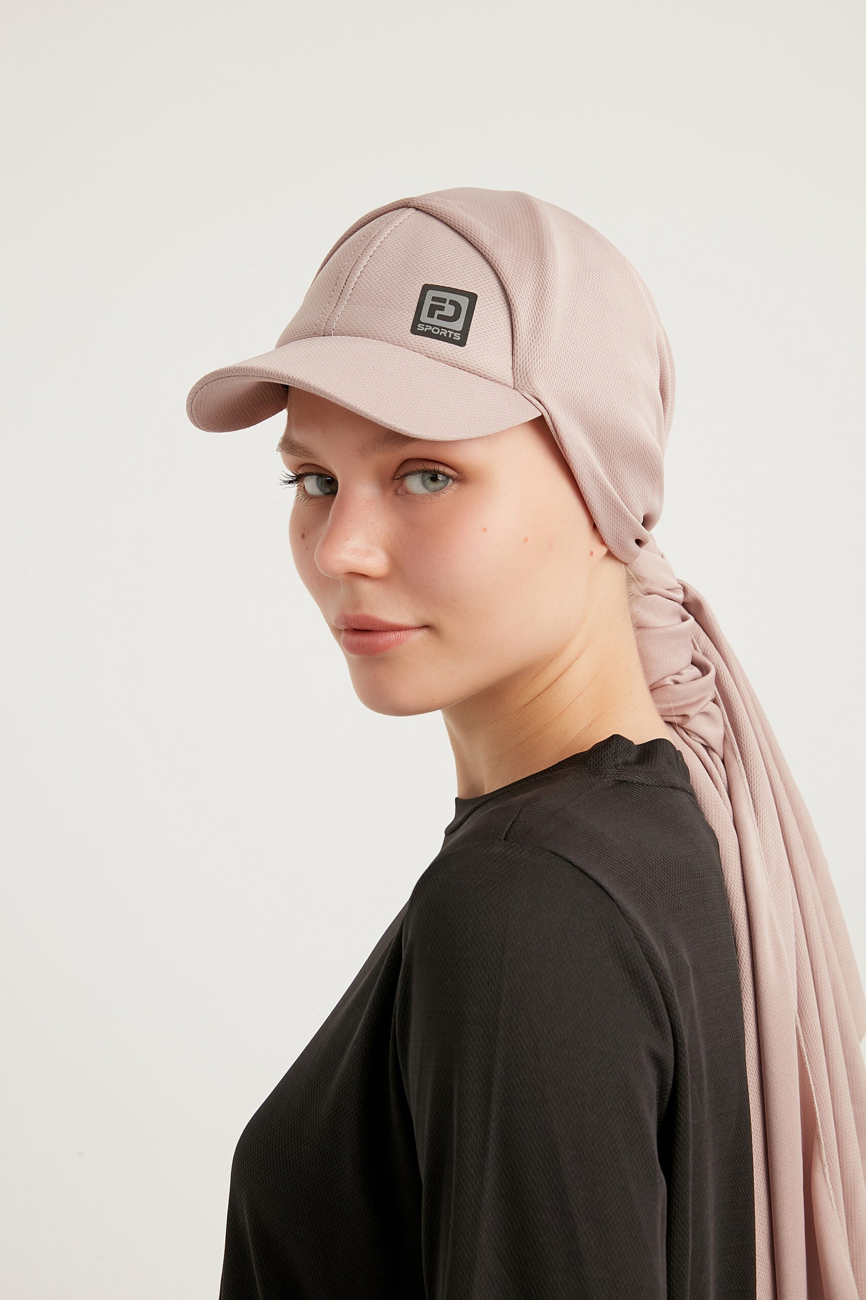 STYLE-HIJAB Capped Sports Shawl – Powder Pink