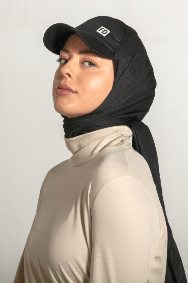 STYLE-HIJAB Capped Sports Shawl – Black