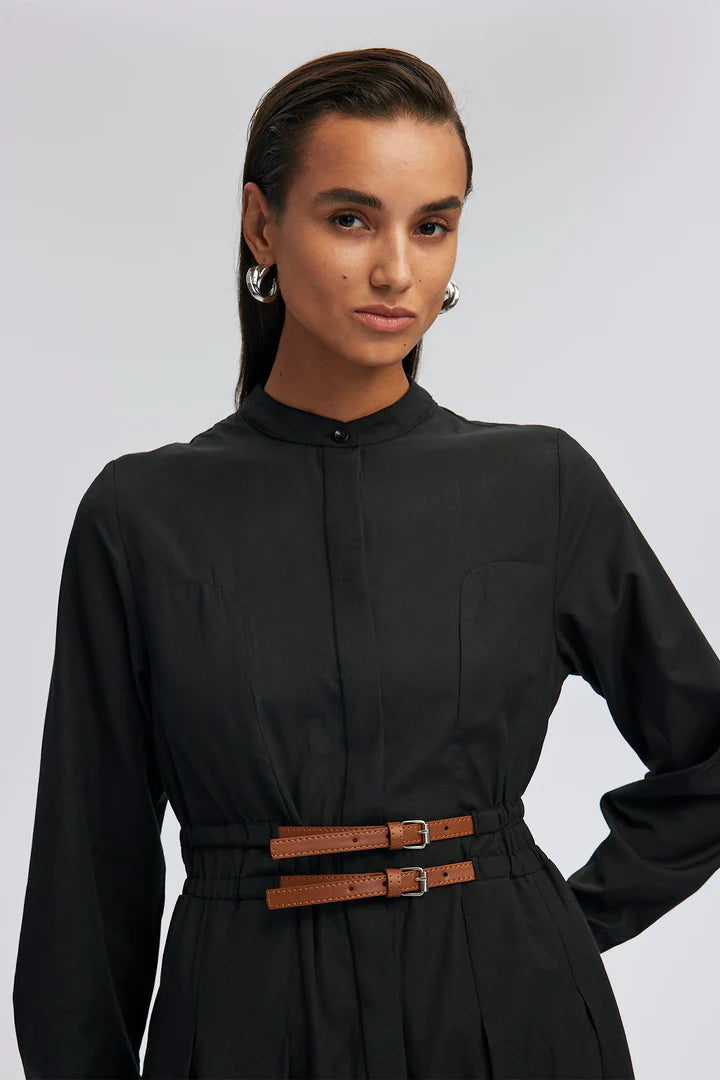 TIE BELT SHIRT DRESS