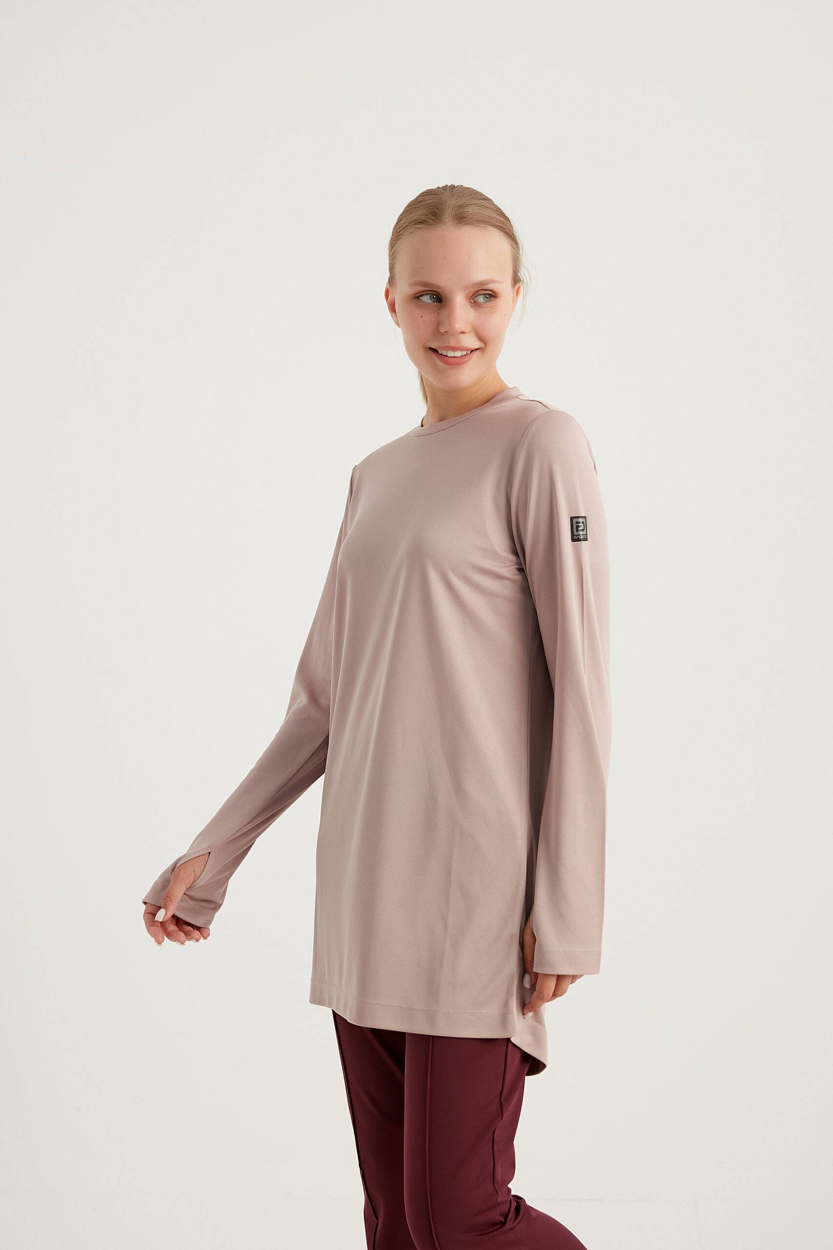 TRAIN-FIT Crew Neck Quick Dry Top – Powder Pink