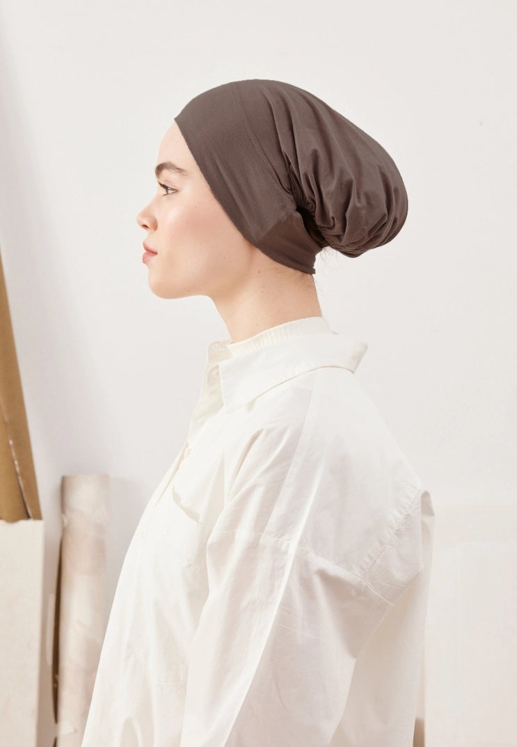 WIDE VOLUME PRACTICAL BONNET - DARK MINK