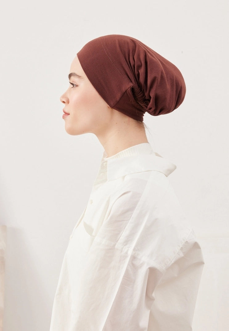 WIDE VOLUME PRACTICAL BONNET - LIGHT BROWN