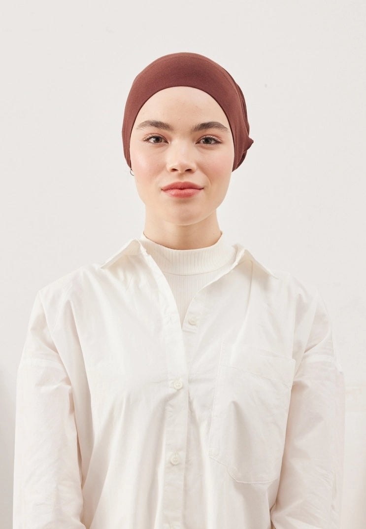 WIDE VOLUME PRACTICAL BONNET - LIGHT BROWN