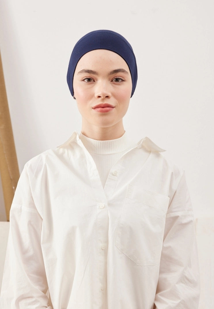 WIDE VOLUME PRACTICAL BONNET - NAVY BLUE