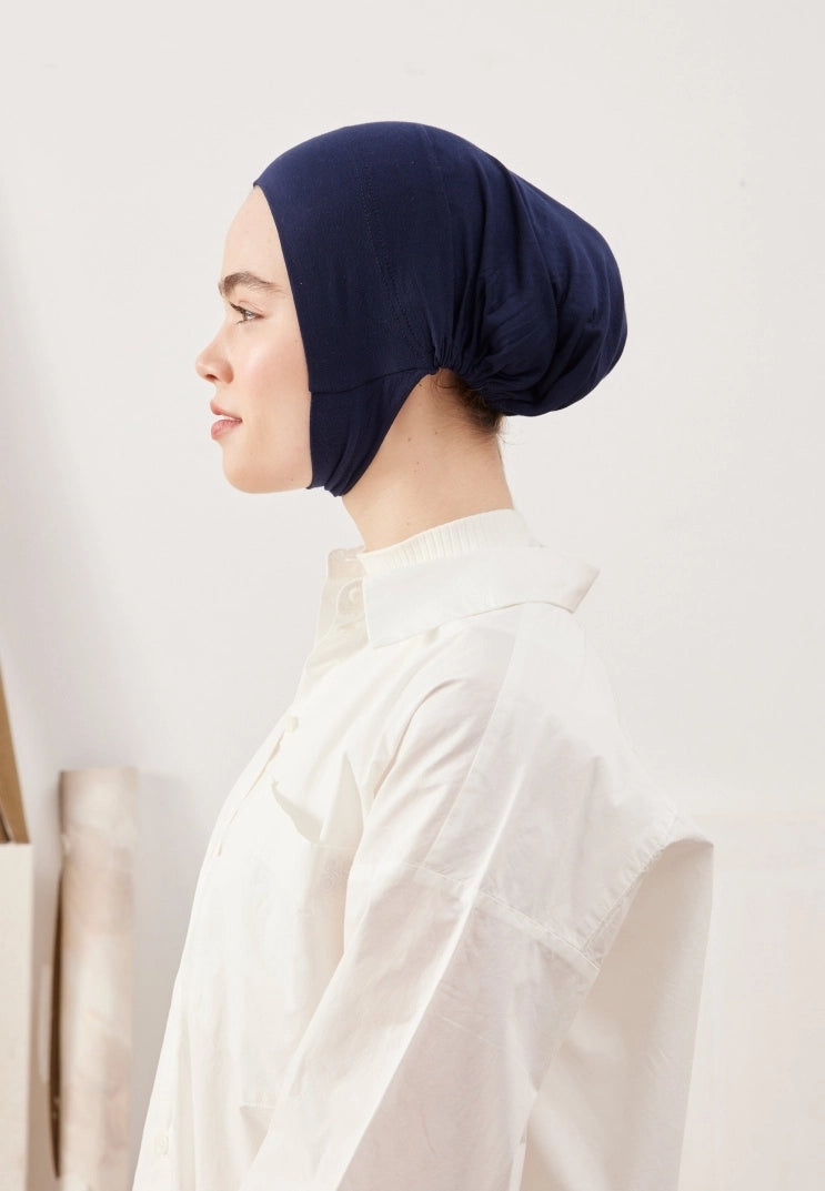 WIDE VOLUME PRACTICAL BONNET - NAVY BLUE