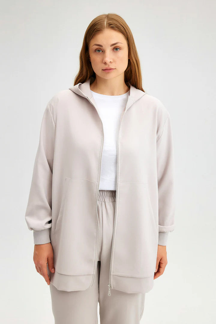 ZIPPED THIN CREPE JACKET